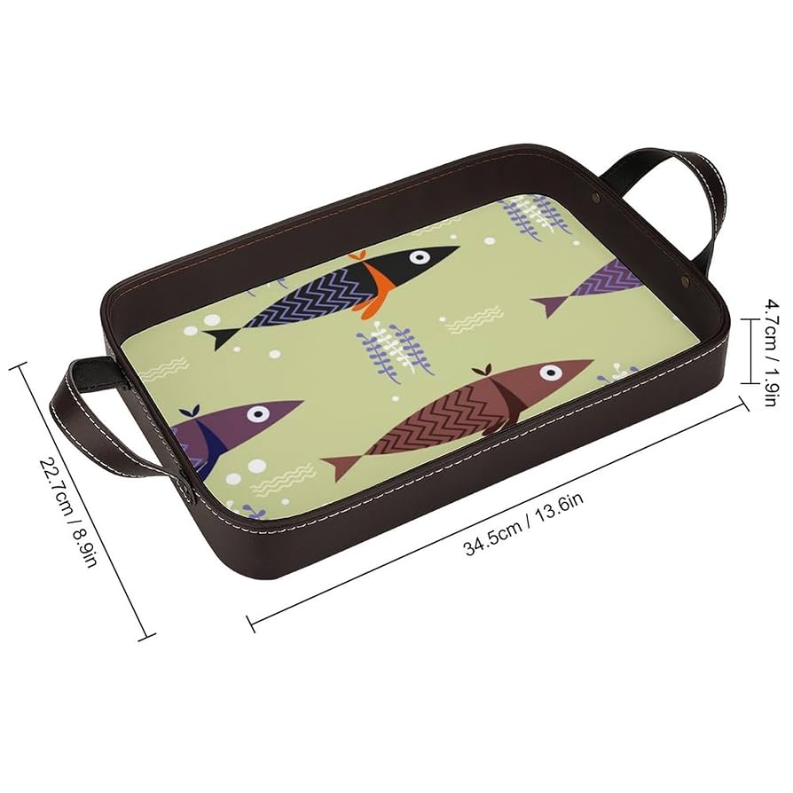 長手盆⭐イタリア製⭐新品未使用⭐おぼん⭐トレー ⭐アウトドア⭐配膳⭐来客用 Amazon｜トレー 魚柄 フィッシュ コーヒー ランチトレー お盆 お